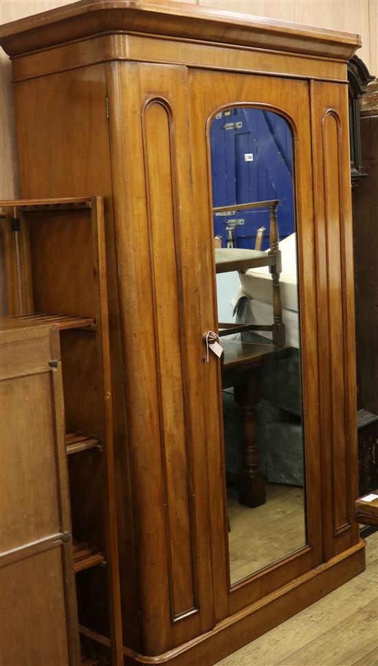 A Victorian two door mirrored wardrobe, W.205cm